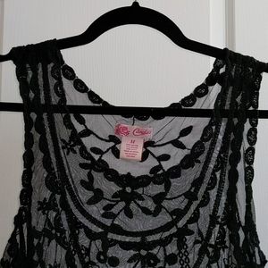 Sheer black tank top